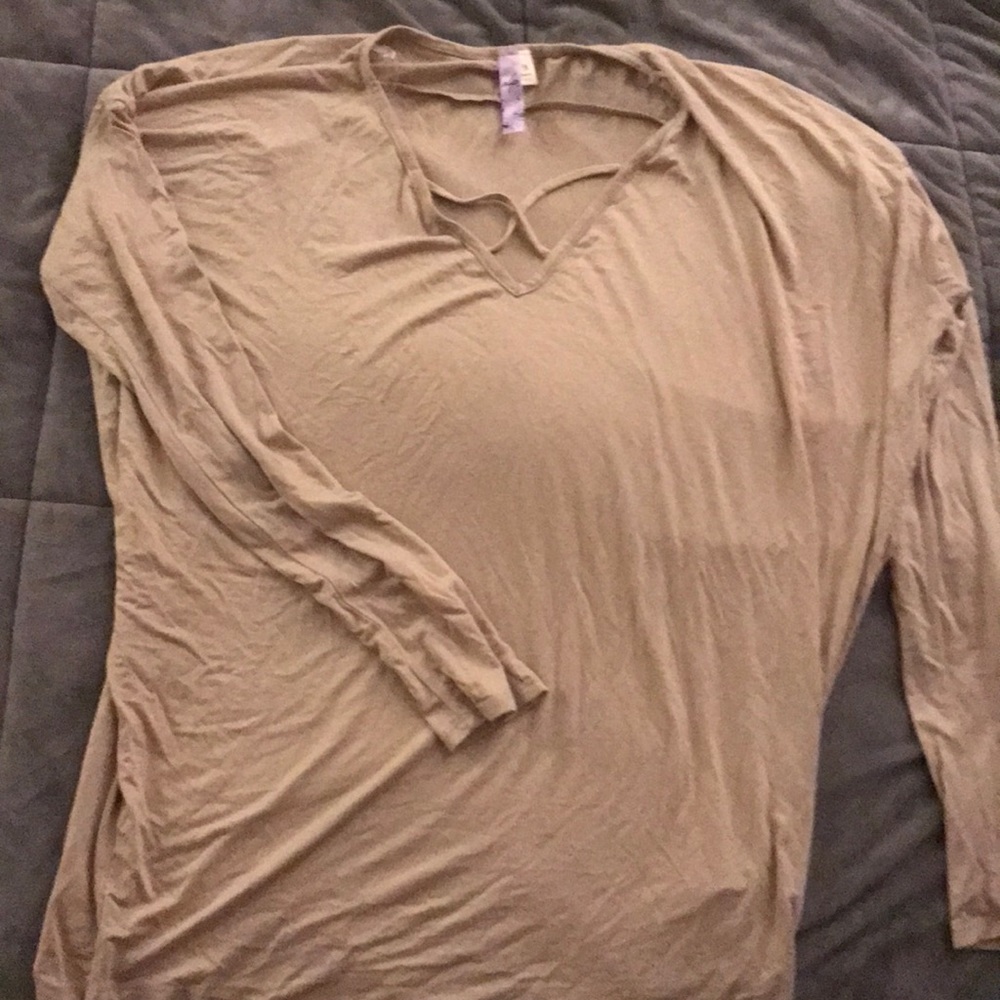 Nude colored long sleeve shirt